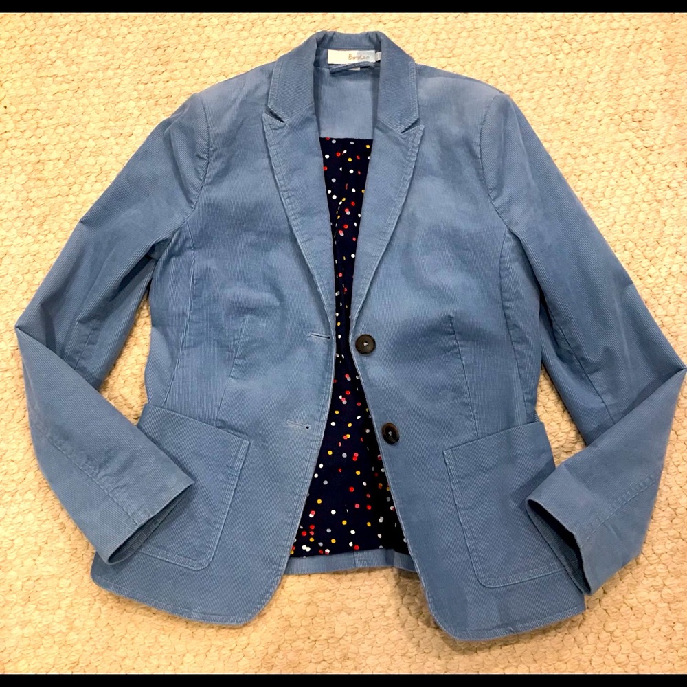 Boden Corduroy blazer jacket size 6 light blue